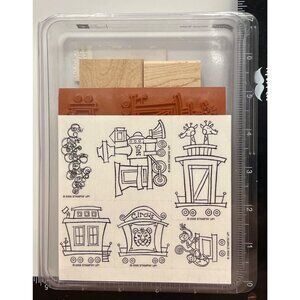Stampin Up! Circus Train Wood Mounted Rubber Stamp Set Of 6 2006
